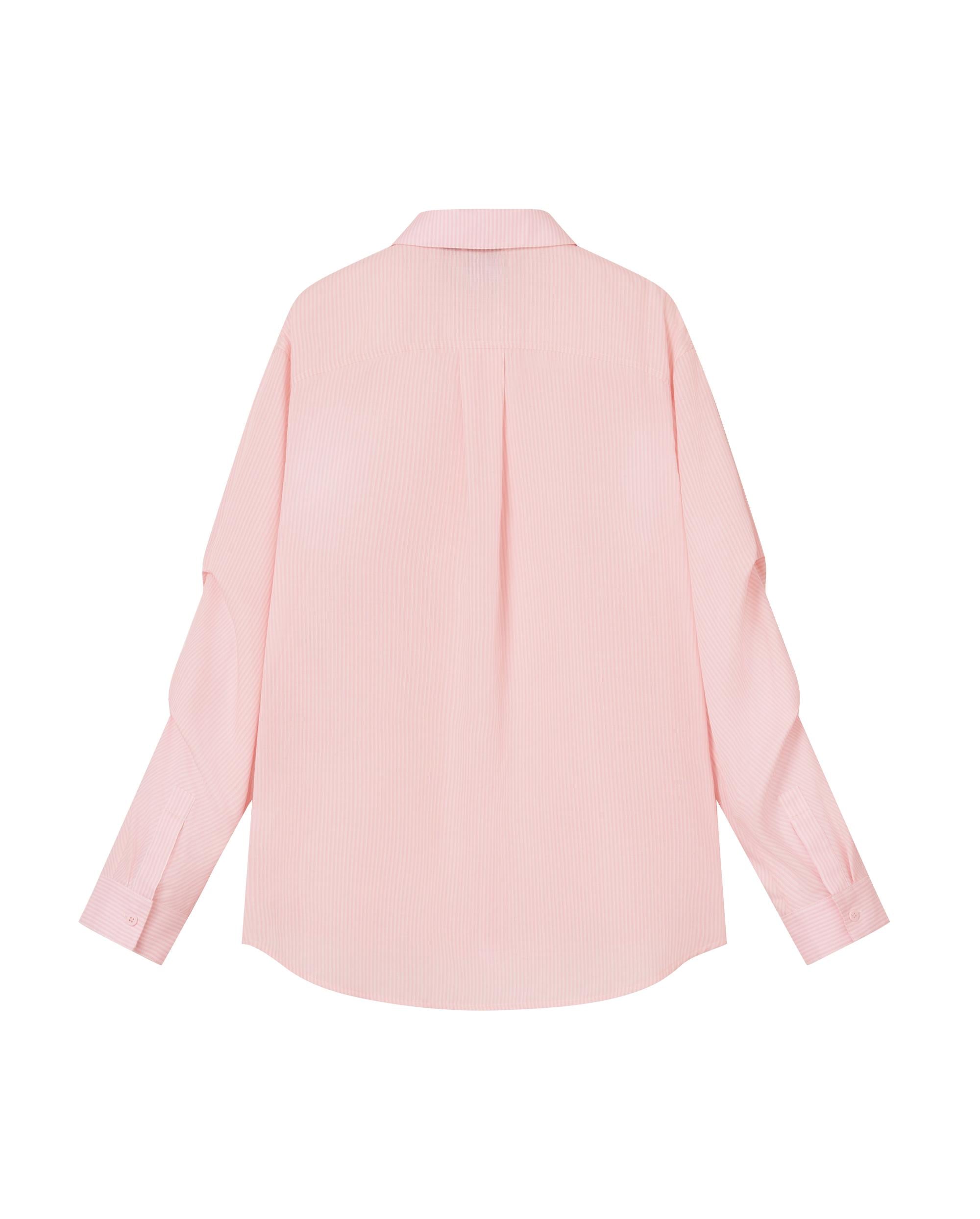 1913034-645 | WOMEN'S IRIS LOGO LOOSE FIT VERTICAL STRIPED SHIRT | BRIDAL ROSE