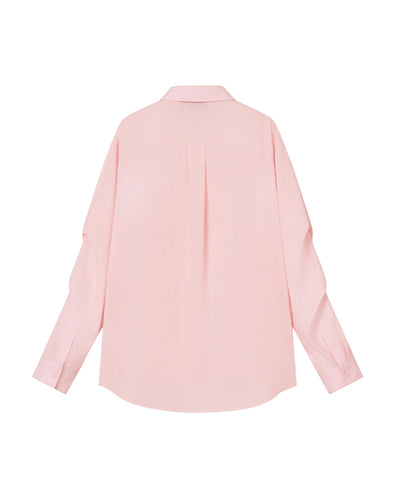 1913034-645 | WOMEN'S IRIS LOGO LOOSE FIT VERTICAL STRIPED SHIRT | BRIDAL ROSE