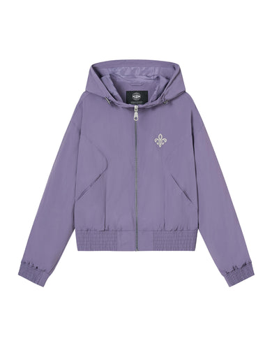 1913588-586 | WOMEN'S LOGO LOOSE FIT SIDE STRIPED HOODED JACKET | CADET