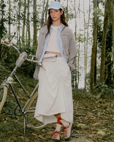 1913612-033 | WOMEN'S LOOSE FIT CROPPED SIDE STRIPES JACKET | DRIZZLE