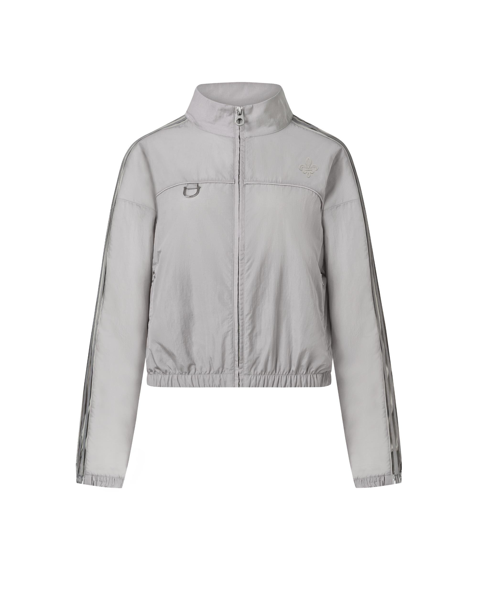 1913612-033 | WOMEN'S LOOSE FIT CROPPED SIDE STRIPES JACKET | DRIZZLE
