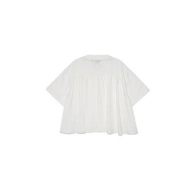 199746-262 | WOMEN'S PALLADIUM LOGO LOOSE FIT CROPPED T-SHIRT | MARSHMALLOW