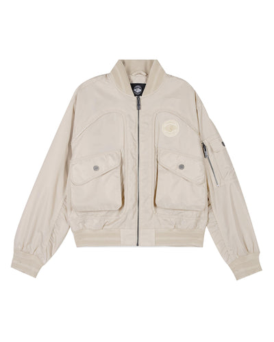 199751-043 | WOMEN'S PALLADIUM LOGO BOMBER JACKET | OYSTER GRAY