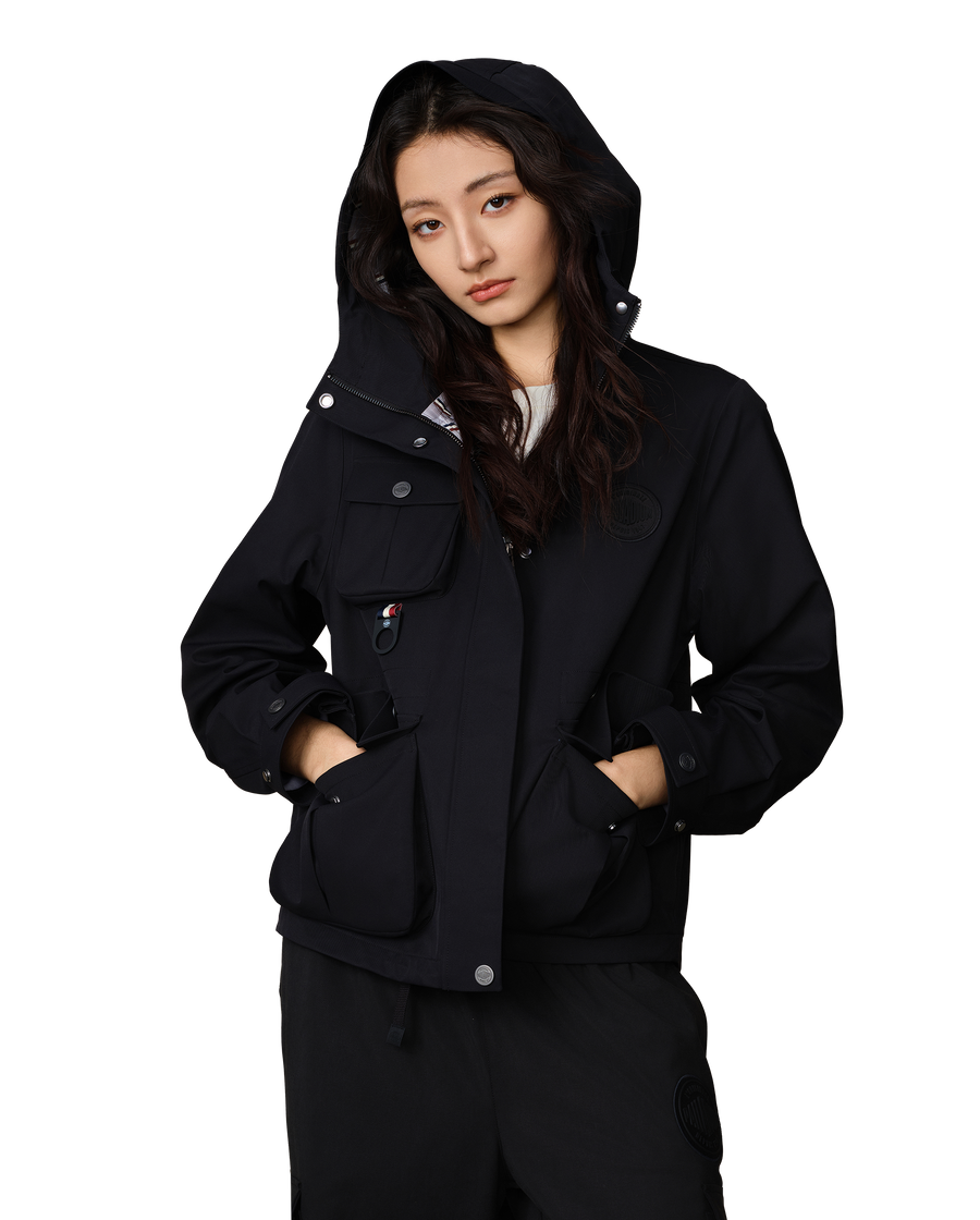 199769-032 | WOMEN'S PALLADIUM LOGO CARGO HOODED JACKET | TAP SHOE