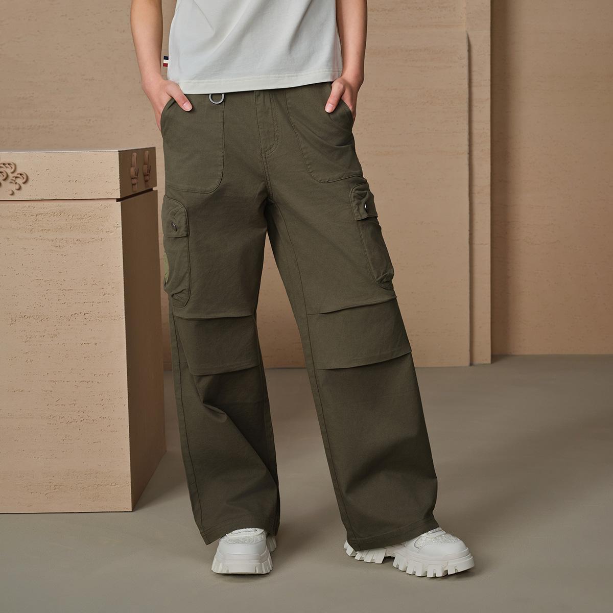 199786-367 | WOMEN'S PALLADIUM LOGO CARGO WIDE-LEG PANTS | TEA LEAF