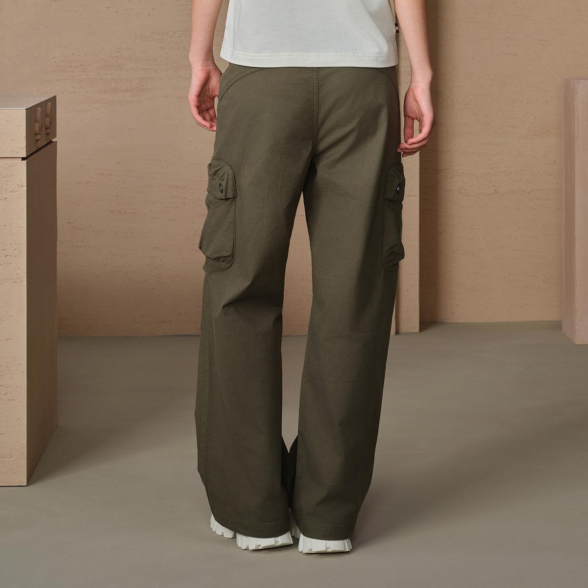 199786-367 | WOMEN'S PALLADIUM LOGO CARGO WIDE-LEG PANTS | TEA LEAF