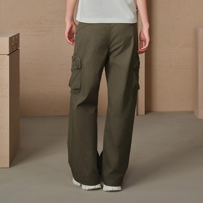 199786-367 | WOMEN'S PALLADIUM LOGO CARGO WIDE-LEG PANTS | TEA LEAF