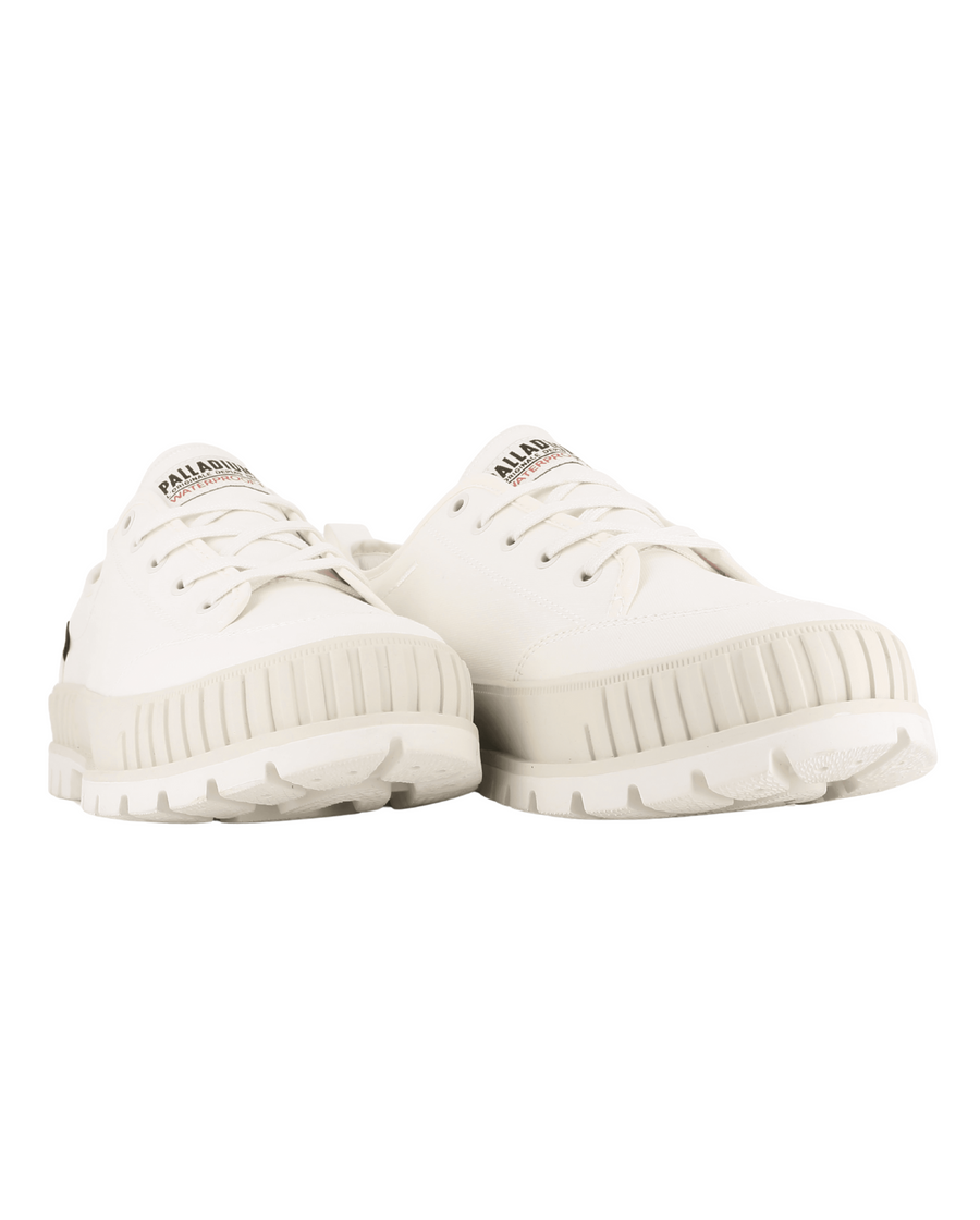 74408-180-M | UNISEX PALLASHOCK LO OG WP+ SNEAKERS | CREAM WHITE
