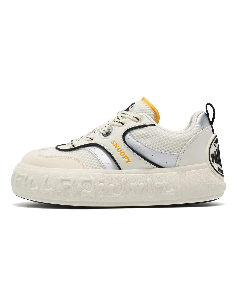 94738-102-M | PALLADIUM X SNOOPY WOMEN'S PALLANOTE SNEAKERS | WHITE/BLACK
