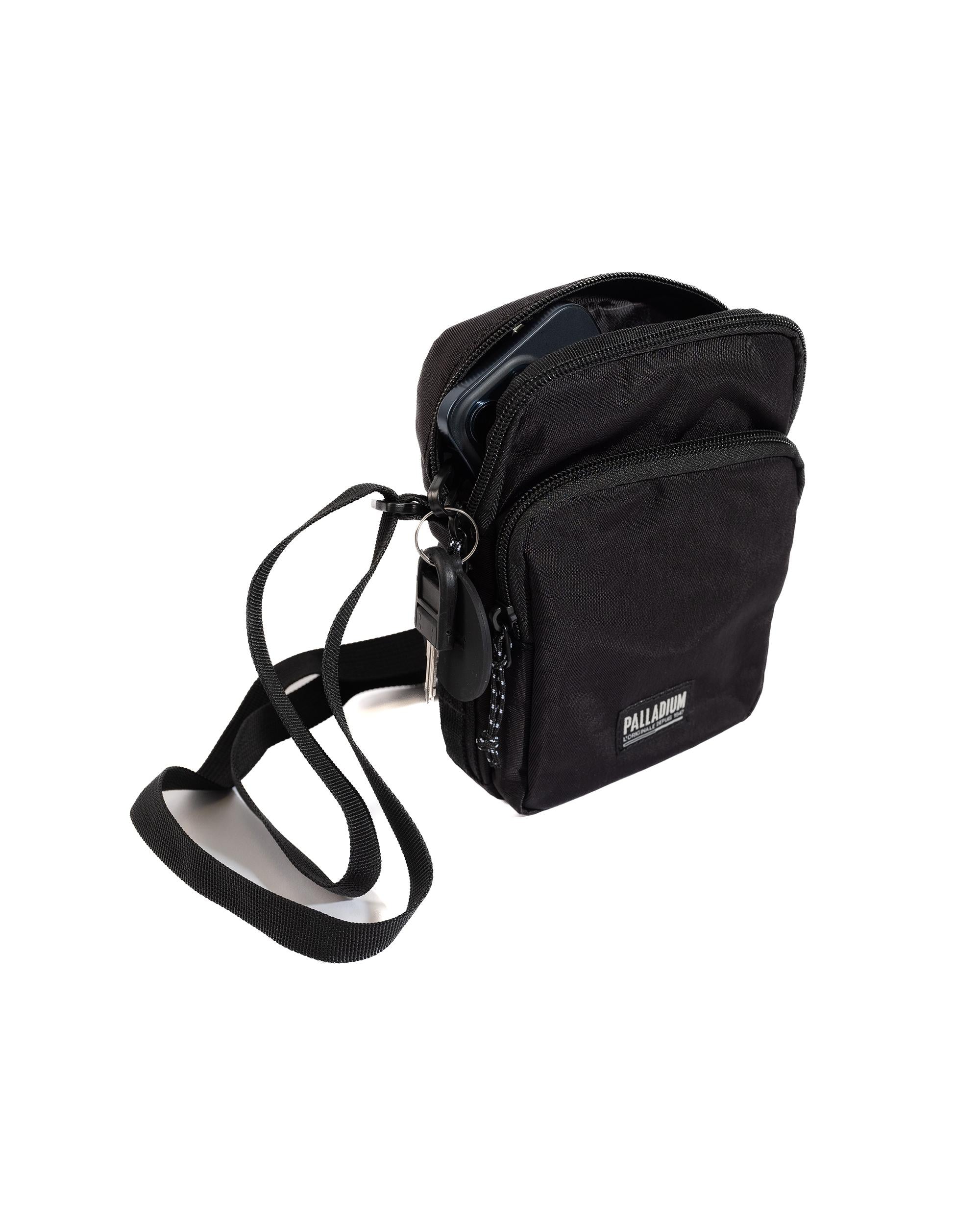 BG656-008 | PALLADIUM LOGO WATER REPELLENT CROSSBODY BAG | BLACK