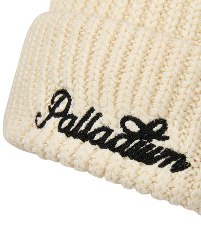 C3547-262 | EMBROIDERED PALLADIUM LOGO BEANIE | MARSHMALLOW