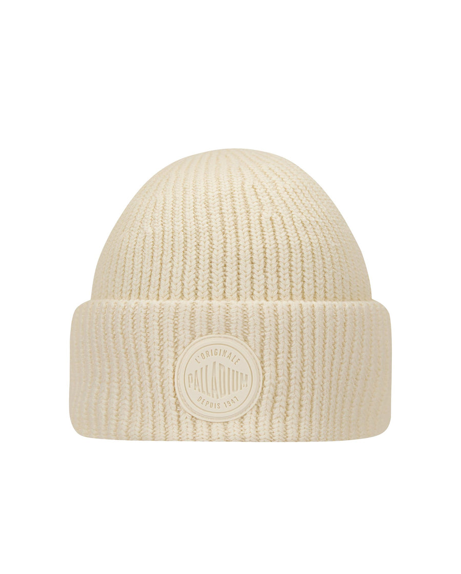 C3547-262 | EMBROIDERED PALLADIUM LOGO BEANIE | MARSHMALLOW